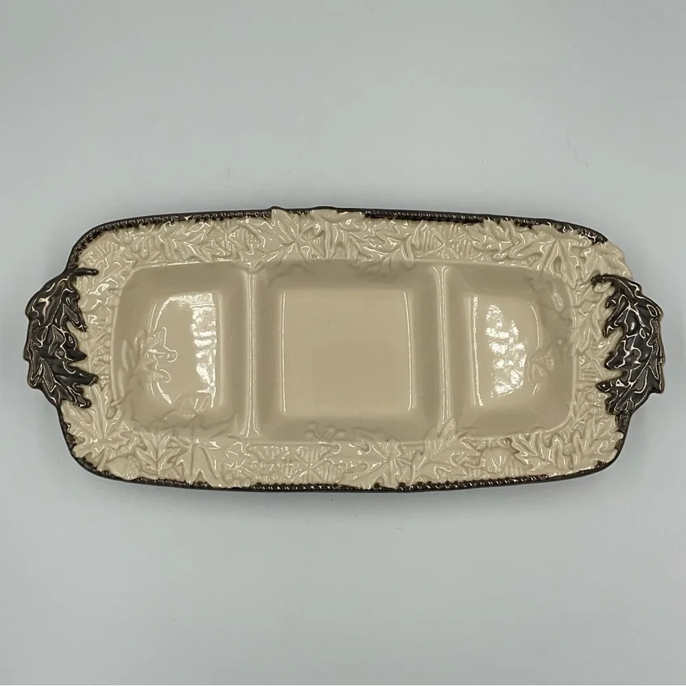 Ceramic Fall Relish Divided Serving Dish